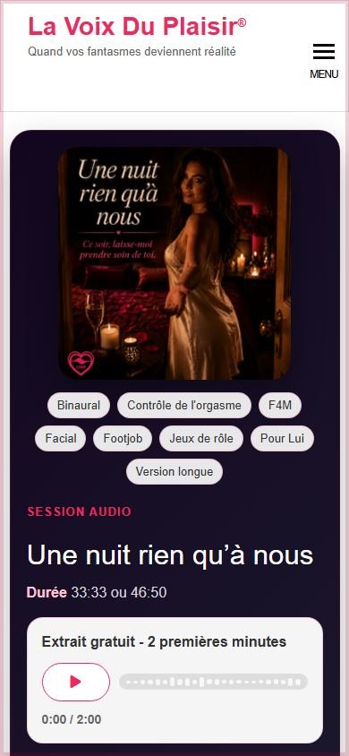 Fiche d’une session audio avec extrait gratuit